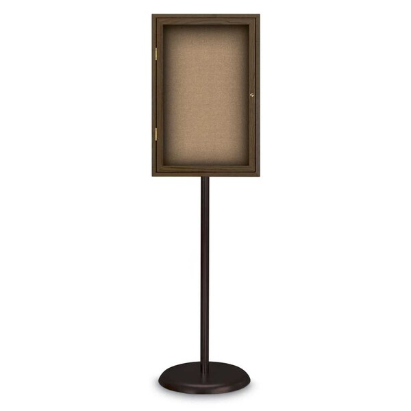 United Visual Products Corkboard, Triple Door, Radius Frame, 72x36", Satin/Cobalt UV7005-SATIN-COBACC - main